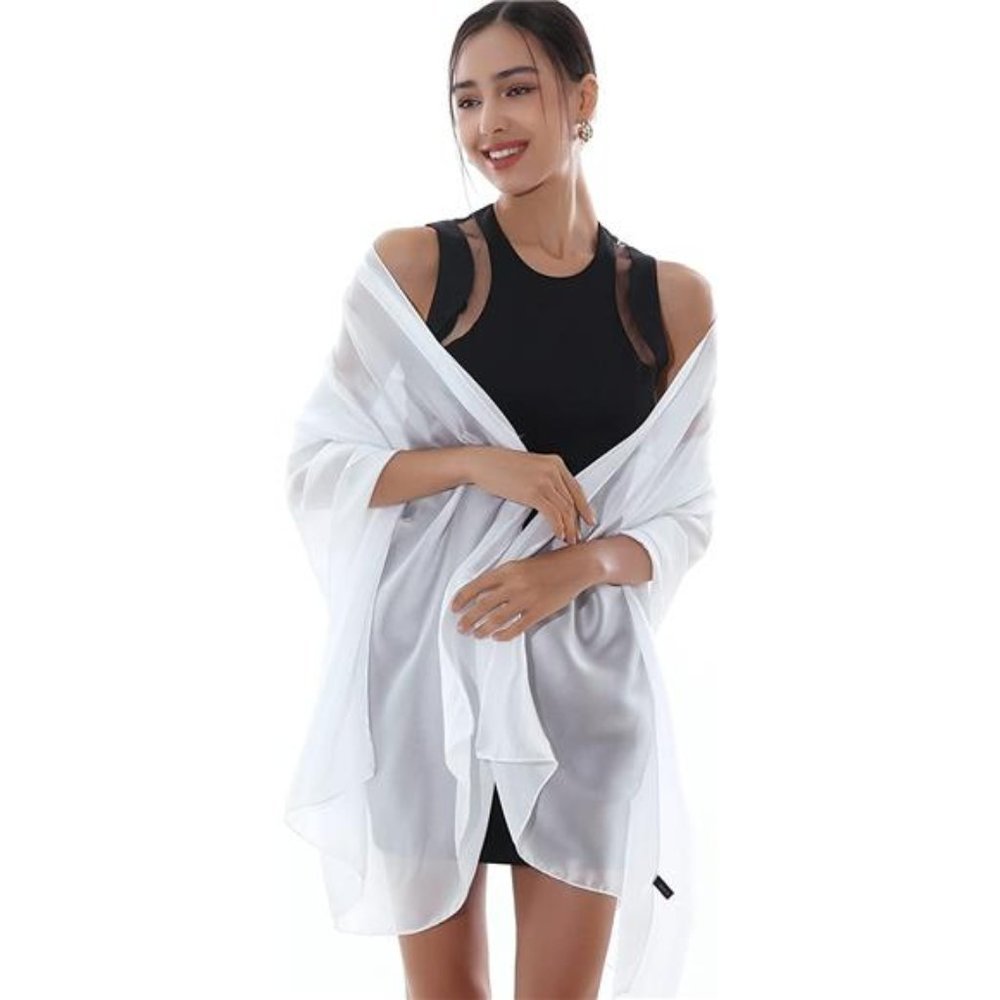 Pashmina Shawls Wraps For Evening White2